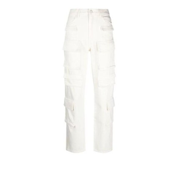New Maje Paris Size EU38 ( US6 ) POCKETO JEANS high-waisted cargo jeans - White - Picture 1 of 13
